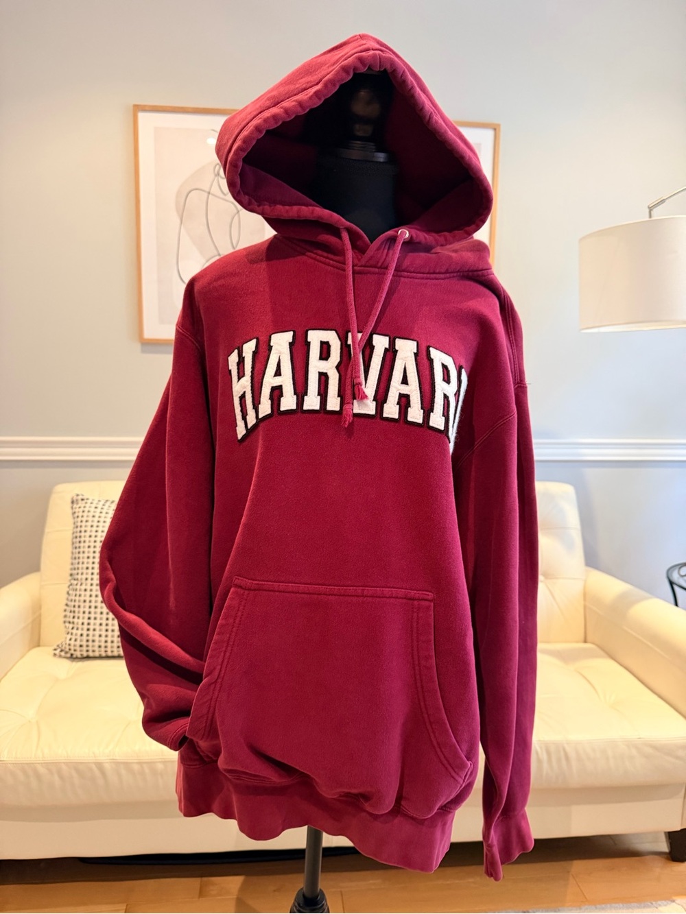 Harvard University Burgundy Hooded Sweatshirt